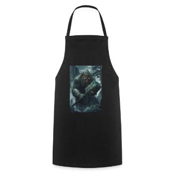 Cadeau géant de la mythologie norvégienne - Tablier de cuisine - noir - Devant - AI Model Male 185 dark (185cm)