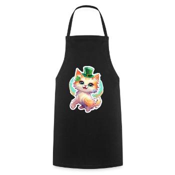 Cadeau de chat pour la Saint-Patrick - Tablier de cuisine - noir - Devant - AI Model Male 185 dark (185cm)