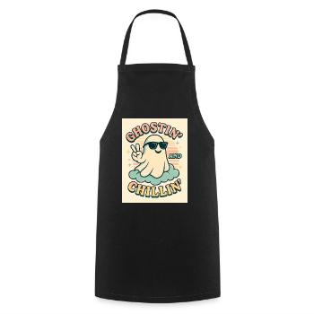 Halloween Ghost Costume Gift - Cooking Apron - black - Front - AI Model Male 185 dark (185cm)