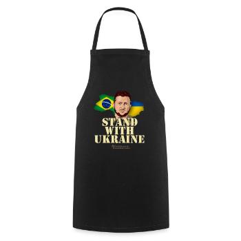 Ukraine Brésil Volodymyr Zelenskyj - Tablier de cuisine - noir - Devant - AI Model Male 185 dark (185cm)