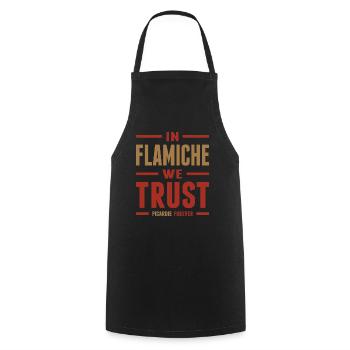 In Flamiche we trust - Tablier de cuisine - noir - Devant - AI Model Male 185 dark (185cm)