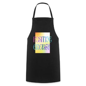 POSITIVE ENERGY - colourful - Cooking Apron - black - Front - AI Model Male 185 dark (185cm)