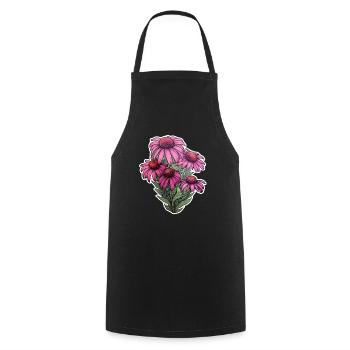 Echinacea - Tablier de cuisine - noir - Devant - AI Model Male 185 dark (185cm)