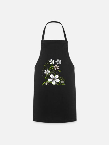 Vrille florale florale - Tablier de cuisine - noir