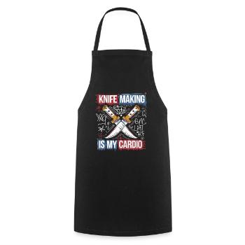 Passion pour les couteaux et la forge - Tablier de cuisine - noir - Devant - AI Model Male 185 dark (185cm)