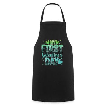 xoxo love you amore Flowers Women Valentine day 14 - Cooking Apron - black - Front - AI Model Male 185 dark (185cm)