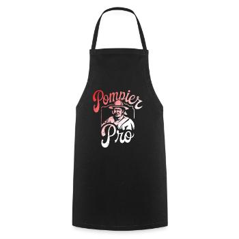 Pompier Pro - Tablier de cuisine - noir - Devant - AI Model Male 185 dark (185cm)