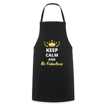 Keep Calm and Be Fabulous - Tablier de cuisine - noir - Devant - AI Model Male 185 dark (185cm)