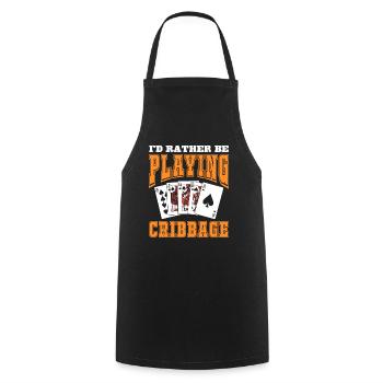 Je préfère jouer au cribbage - Tablier de cuisine - noir - Devant - AI Model Male 185 dark (185cm)