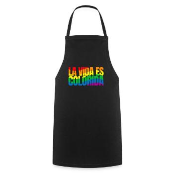 La Vida es colorida - Kochschürze - Schwarz - Vorne - AI Model Male 185 dark (185cm)