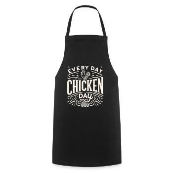 Chaque jour est le jour du poulet - Tablier de cuisine - noir - Devant - AI Model Male 185 dark (185cm)