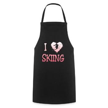 i love skiing - Kochschürze - Schwarz - Vorne - AI Model Male 185 dark (185cm)