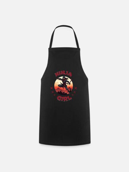 Charmant combattant ninja I Ninja Girl I Ninja - Tablier de cuisine - noir