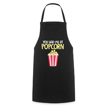 You Had Me At Popcorn Popped Maize - Cooking Apron - black - Front - AI Model Male 185 dark (185cm)