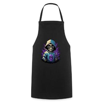 La mort dans le quartier - Tablier de cuisine - noir - Devant - AI Model Male 185 dark (185cm)