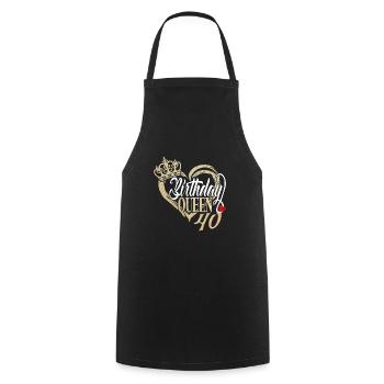 40e anniversaire de la reine de l’anniversaire cadeau pour les femmes - Tablier de cuisine - noir - Devant - AI Model Male 185 dark (185cm)