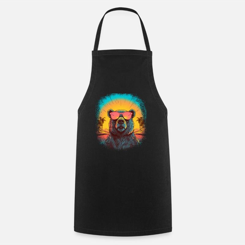 birthday present present idea gift growler panda - Cooking Apron - black