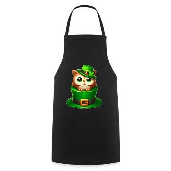 Süße St. Patrick's Day Eule mit Zylinder - Kochschürze - Schwarz - Vorne - AI Model Male 185 dark (185cm)