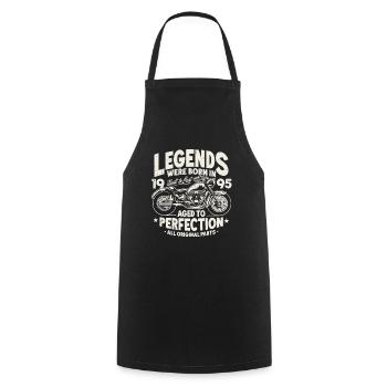 1995 Vintage Born Legends Birthday Motorcycle - Cooking Apron - black - Front - AI Model Male 185 dark (185cm)