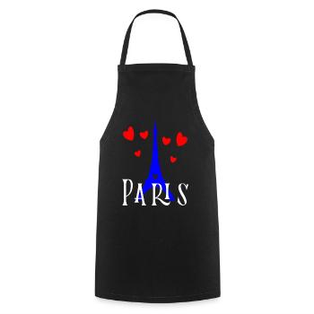 Paris,Tour Eiffel,France - Tablier de cuisine - noir - Devant - AI Model Male 185 dark (185cm)