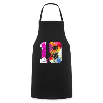 NUMÉRO 19 HOCKEY SUR GLACE 19E ANNIVERSAIRE - Tablier de cuisine - noir - Devant - AI Model Male 185 dark (185cm)