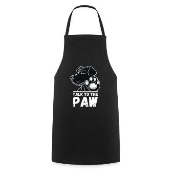 chien parler à la patte patte propriétaire de chien drôle - Tablier de cuisine - noir - Devant - AI Model Male 185 dark (185cm)