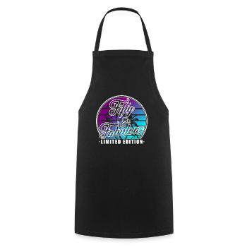 50th Birthday Gift Birthday Quote 50 Years - Cooking Apron - black - Front - AI Model Male 185 dark (185cm)