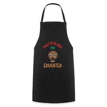 Jolie noire afro-américaine noire éduquée - Tablier de cuisine - noir - Devant - AI Model Male 185 dark (185cm)