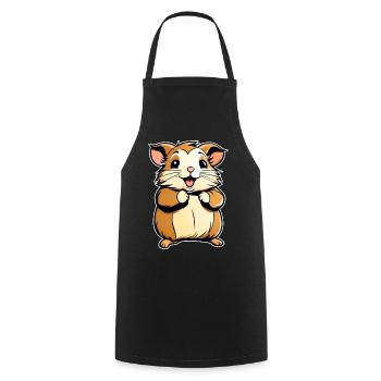 Cute Gold Hamster - Cooking Apron - black - Front - AI Model Male 185 dark (185cm)