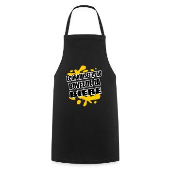 Bière Shirt • Buvez de la Bière • Jaune Cadeaux - Tablier de cuisine - noir - Devant - AI Model Male 185 dark (185cm)