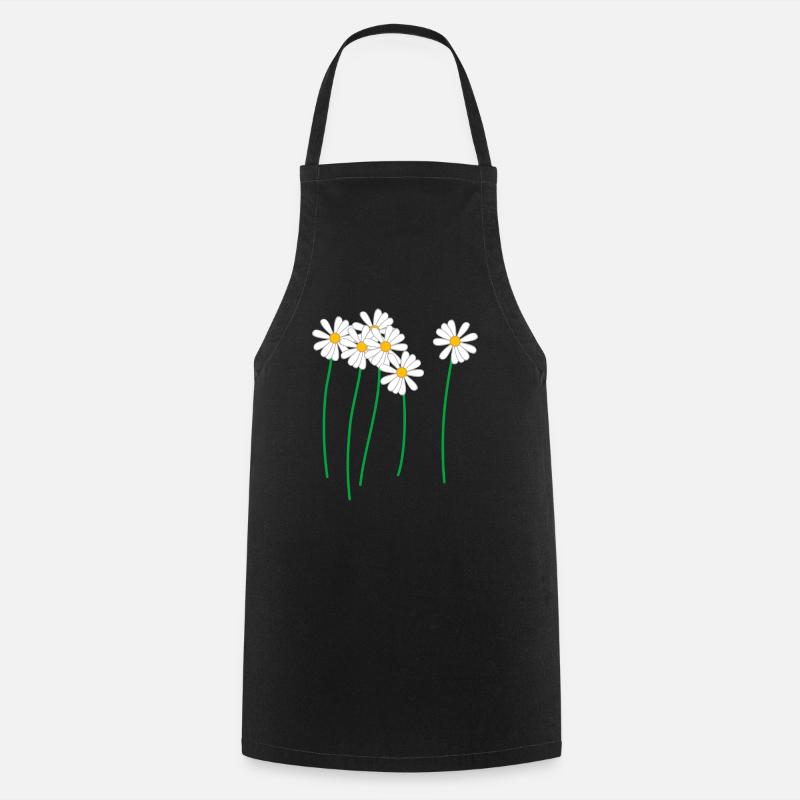 daisies - Cooking Apron - black