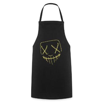 Neon Mask Yellow - Cooking Apron - black - Front - AI Model Male 185 dark (185cm)