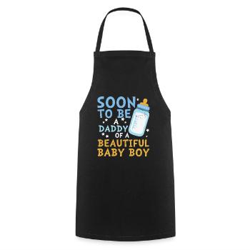 Soon to be a Daddy of a Boy - Cooking Apron - black - Front - AI Model Male 185 dark (185cm)