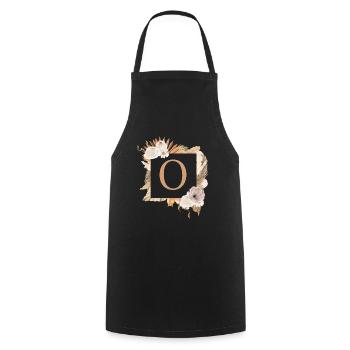 Design personnalisable, monogramme, lettre O - Tablier de cuisine - noir - Devant - AI Model Male 185 dark (185cm)
