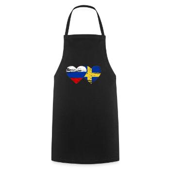 Sweden Russian flag used - Cooking Apron - black - Front - AI Model Male 185 dark (185cm)
