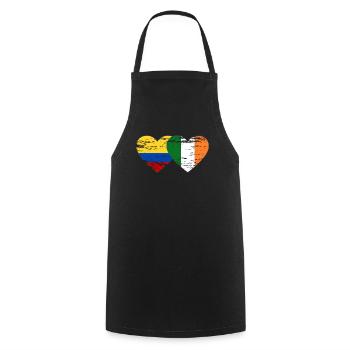 Colombie Irlande drapeau coeur utilisé - Tablier de cuisine - noir - Devant - AI Model Male 185 dark (185cm)
