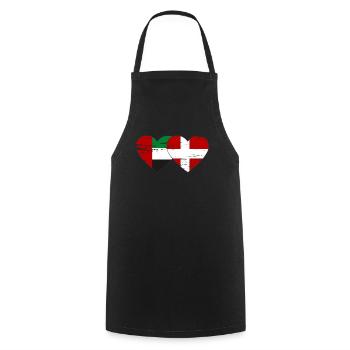 Vereinigte Arabische Emirate Dänemark Flagge Herz - Kochschürze - Schwarz - Vorne - AI Model Male 185 dark (185cm)