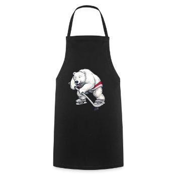 Conception de joueur de hockey sur glace Polar Bear - Tablier de cuisine - noir - Devant - AI Model Male 185 dark (185cm)
