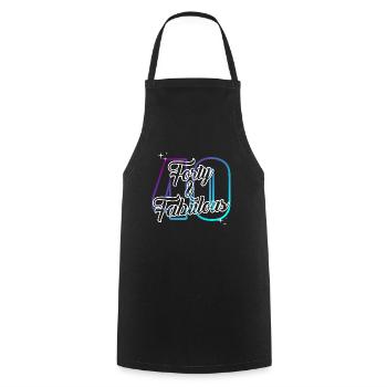 40th Birthday Gift Birthday Quote 40 Years - Cooking Apron - black - Front - AI Model Male 185 dark (185cm)