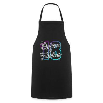 18 Cadeau d’anniversaire anniversaire disant 18 ans - Tablier de cuisine - noir - Devant - AI Model Male 185 dark (185cm)