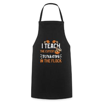 J’enseigne les dindes les plus mignonnes dans le... - Tablier de cuisine - noir - Devant - AI Model Male 185 dark (185cm)
