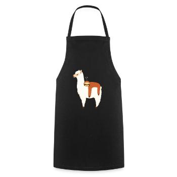 Sloth Sleeping On Alpaca - Tablier de cuisine - noir - Devant - AI Model Male 185 dark (185cm)