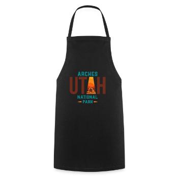 Arches National Park, Arches National Park - Cooking Apron - black - Front - AI Model Male 185 dark (185cm)