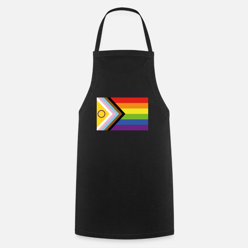 Intersex inkluderende stolthed flag svg - Forklæde - sort