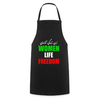 Women life freedom - Tablier de cuisine - noir - Devant - AI Model Male 185 dark (185cm)