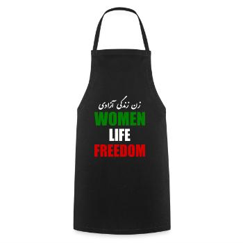Women life freedom - Kochschürze - Schwarz - Vorne - AI Model Male 185 dark (185cm)