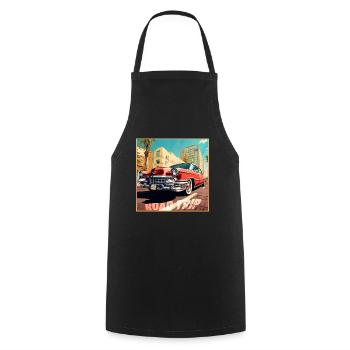 Road Trip,Car,America,Catoon Look - Cooking Apron - black - Front - AI Model Male 185 dark (185cm)