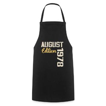 Anniversaire Août 1978 - Edition Limitée Août 1978 - Tablier de cuisine - noir - Devant - AI Model Male 185 dark (185cm)