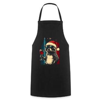 Vin de raton laveur Noël - Tablier de cuisine - noir - Devant - AI Model Male 185 dark (185cm)