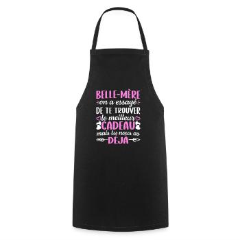 belle mère t-shirt cadeau belle maman - Tablier de cuisine - noir - Devant - AI Model Male 185 dark (185cm)